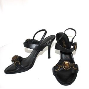 Colin Stewart Brass Jewel Black Sandal